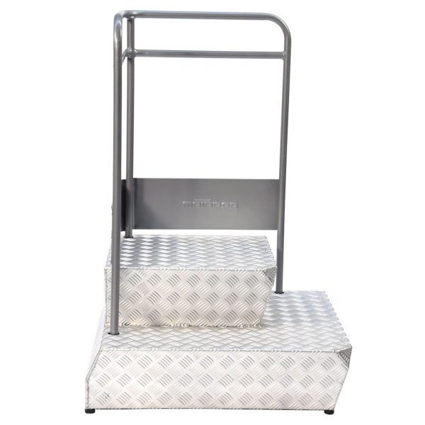 13047 Ladetreppe aus Alu. 3mm. mit Railing und 4 lenkrollen – Bild 3